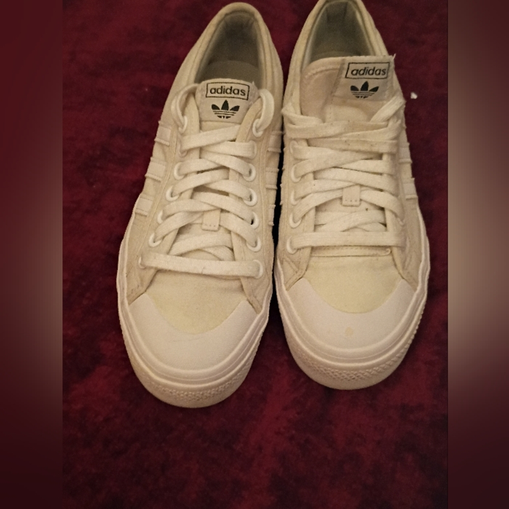 Adidas Cream Canvas Sneakers - Picture 2 of 8
